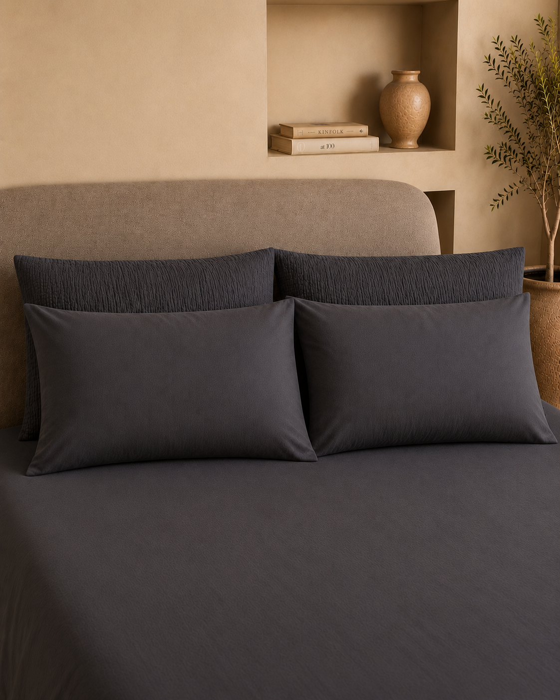 Turkish Cotton Pillow Shams – Set of 4