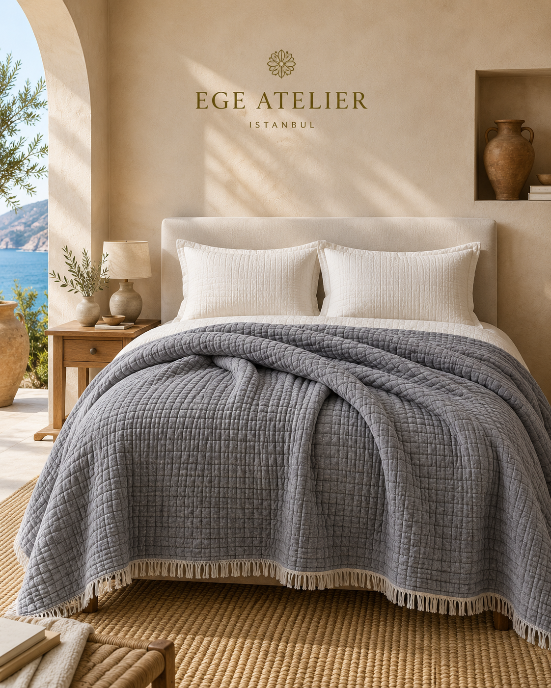 4-Layer Turkish Cotton Muslin Bedspread – King