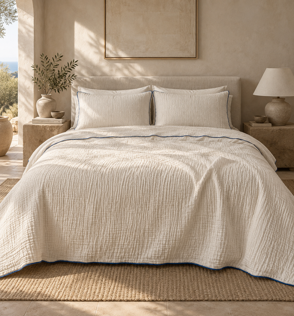 Turkish Cotton Muslin Duvet Set with Detachable Top Sheet