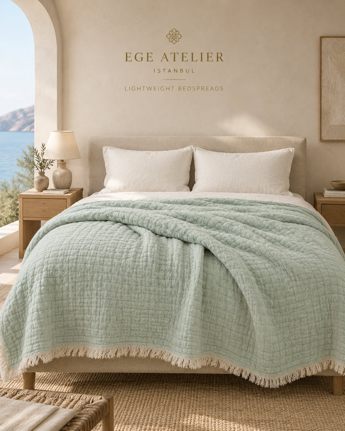4-Layer Turkish Cotton Muslin Bedspread – King