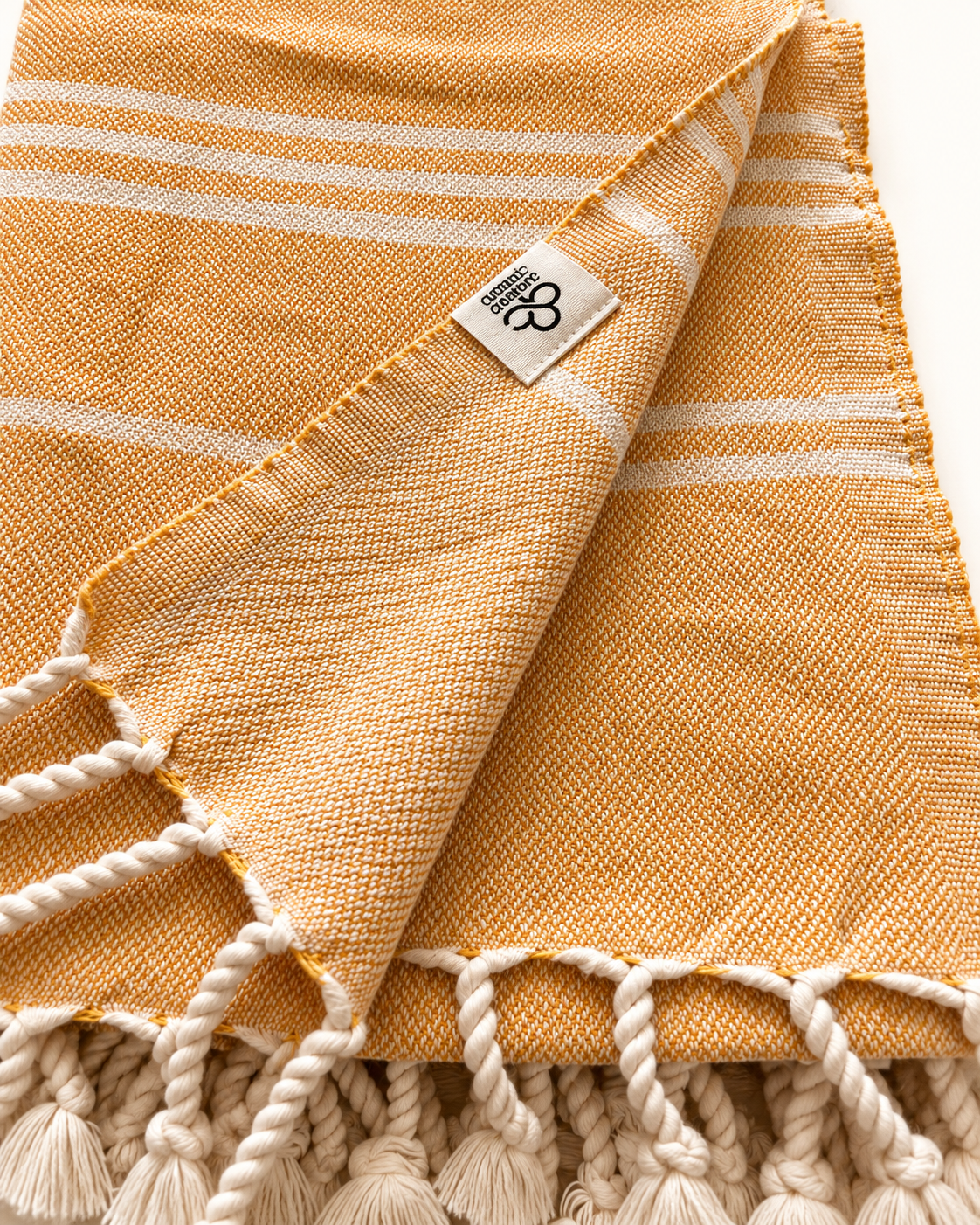 Classic Hand Loom Turkish Towels, Mustard