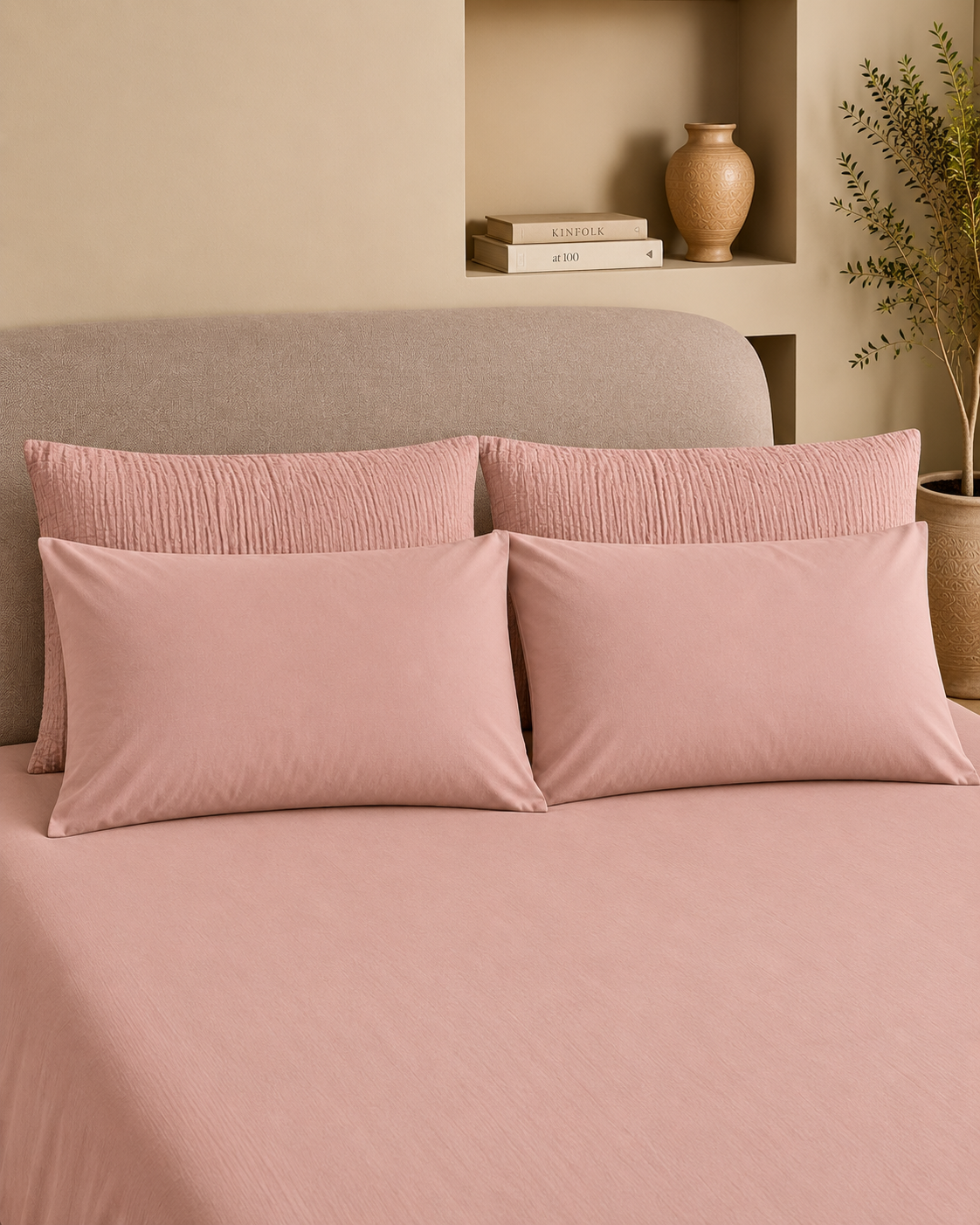 Turkish Cotton Pillow Shams – Set of 4