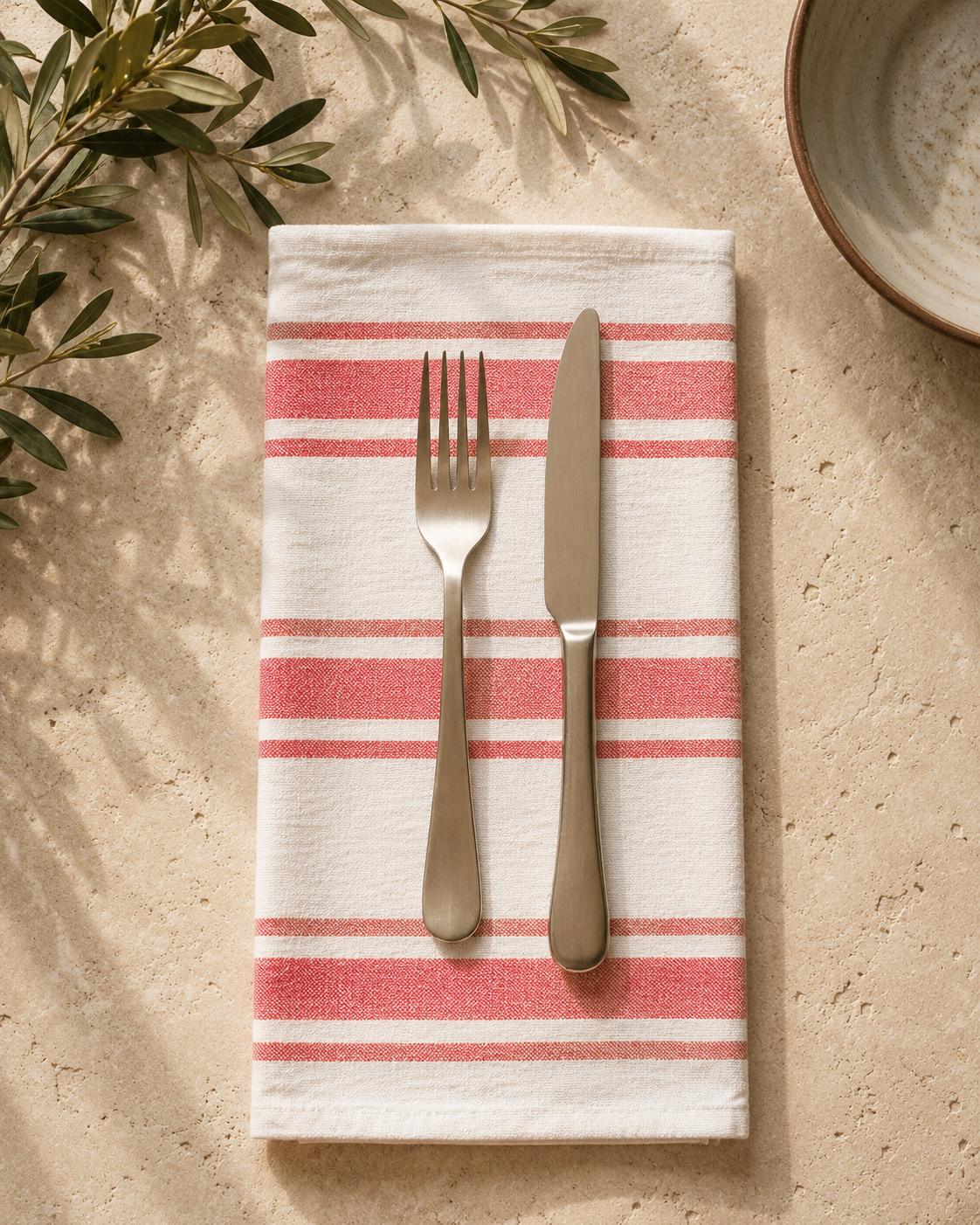 Red Stripe Turkish Cotton Table Napkins – Set of 2