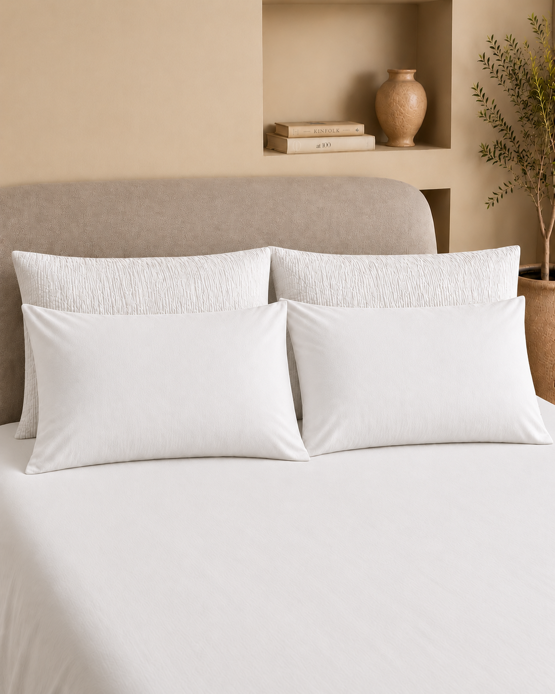 Turkish Cotton Pillow Shams – Set of 4
