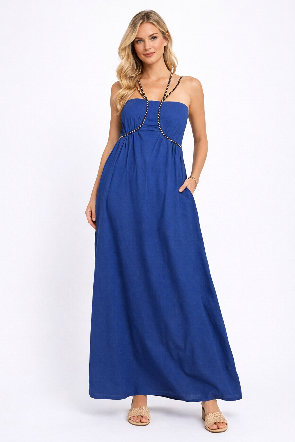 Linen/Cotton/Viscose Dress # 627 (Navy)