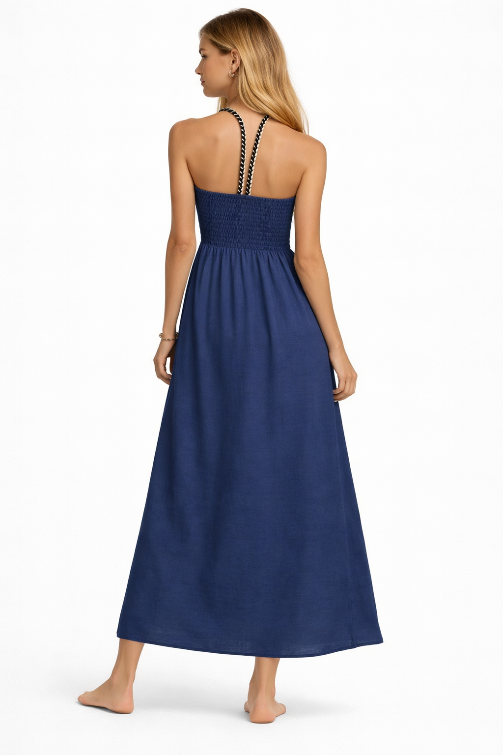 Linen/Cotton/Viscose Dress # 627 (Navy)
