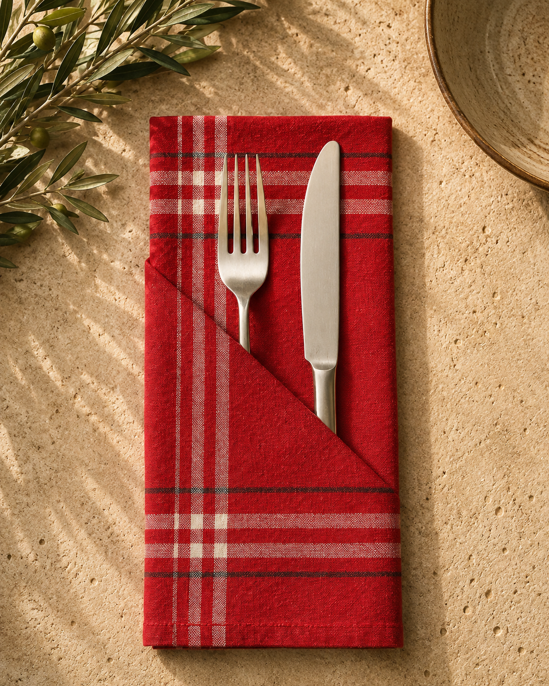 Red Turkish Cotton Table Napkins – Set of 2
