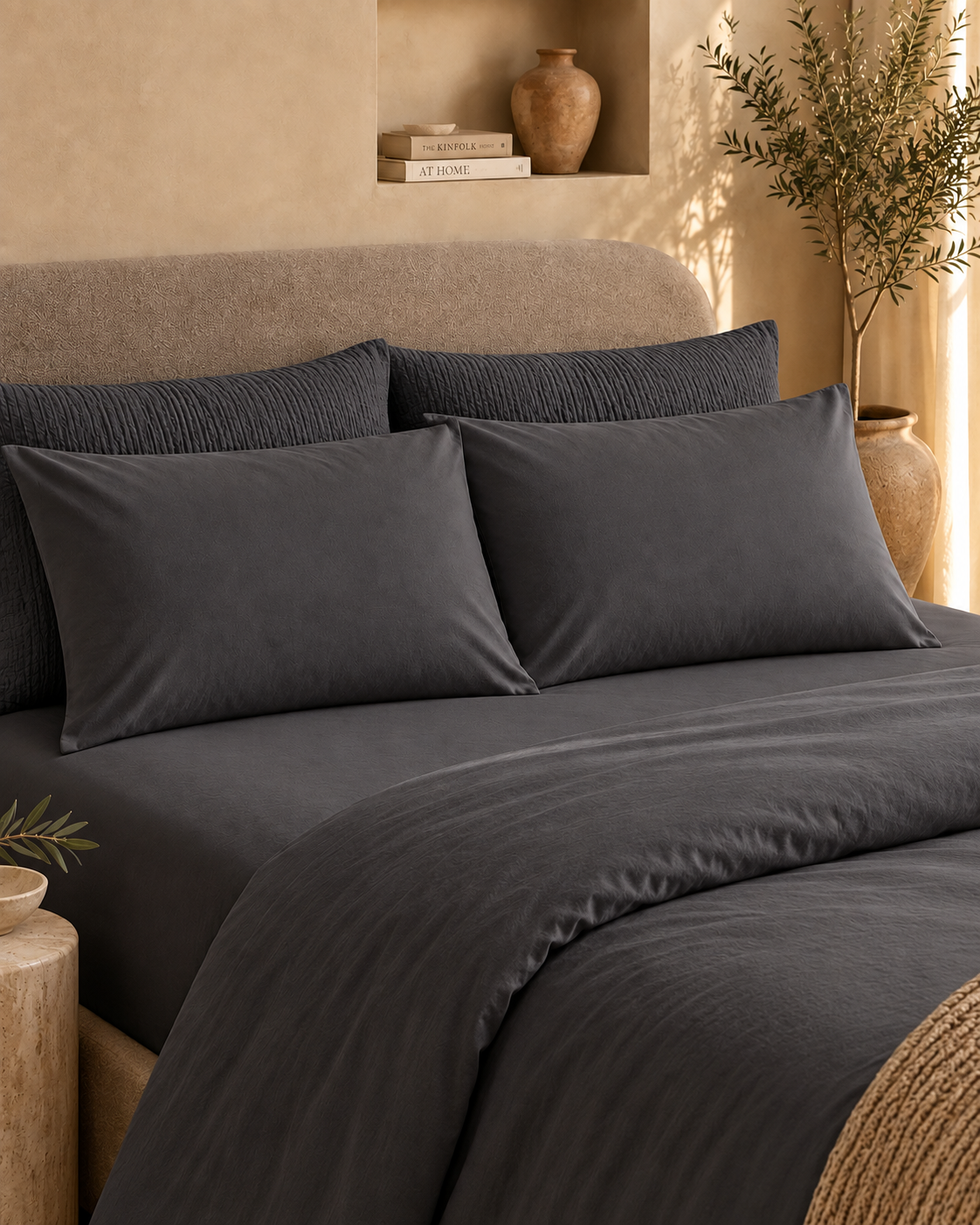 Turkish Cotton Pillow Shams – Set of 2