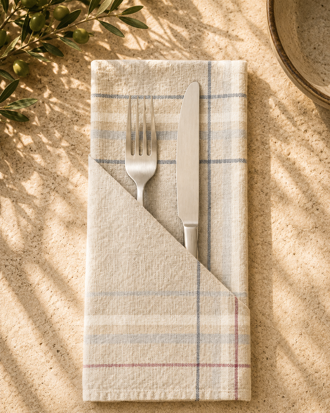 Beige Turkish Cotton Table Napkins – Set of 2
