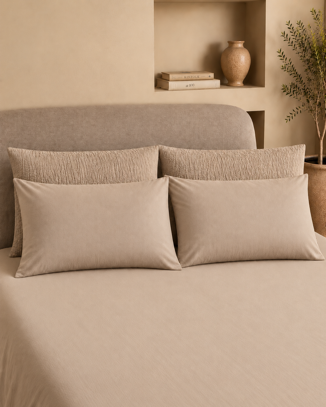 Turkish Cotton Pillow Shams – Set of 4