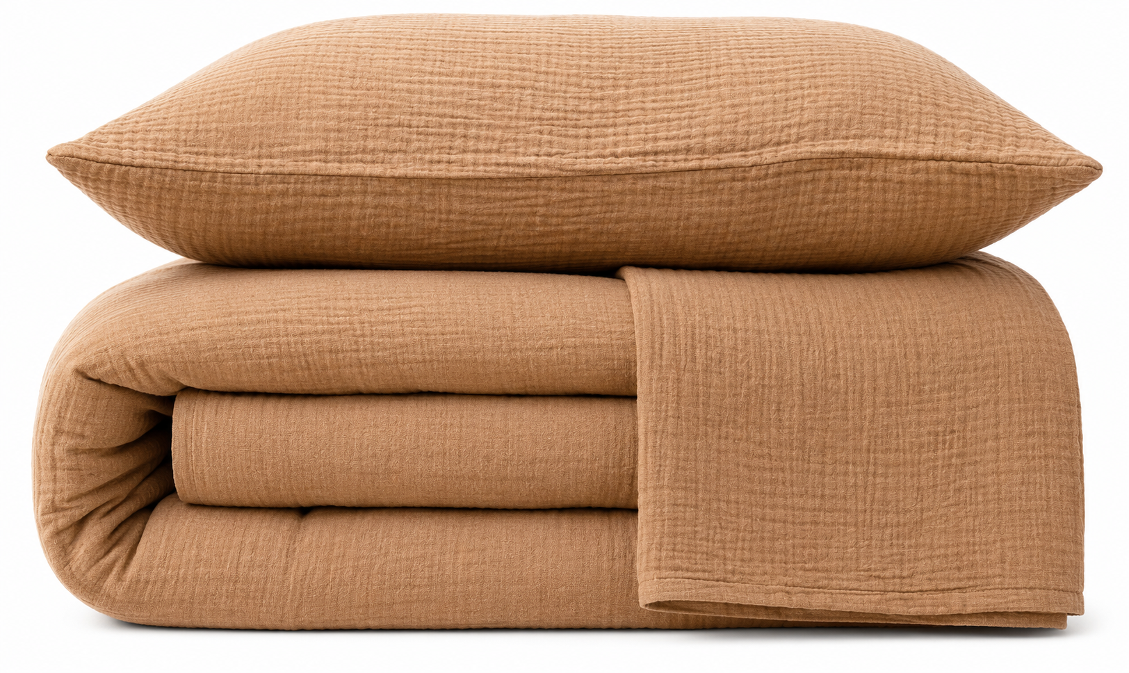Camel Muslin Duvet Set – King