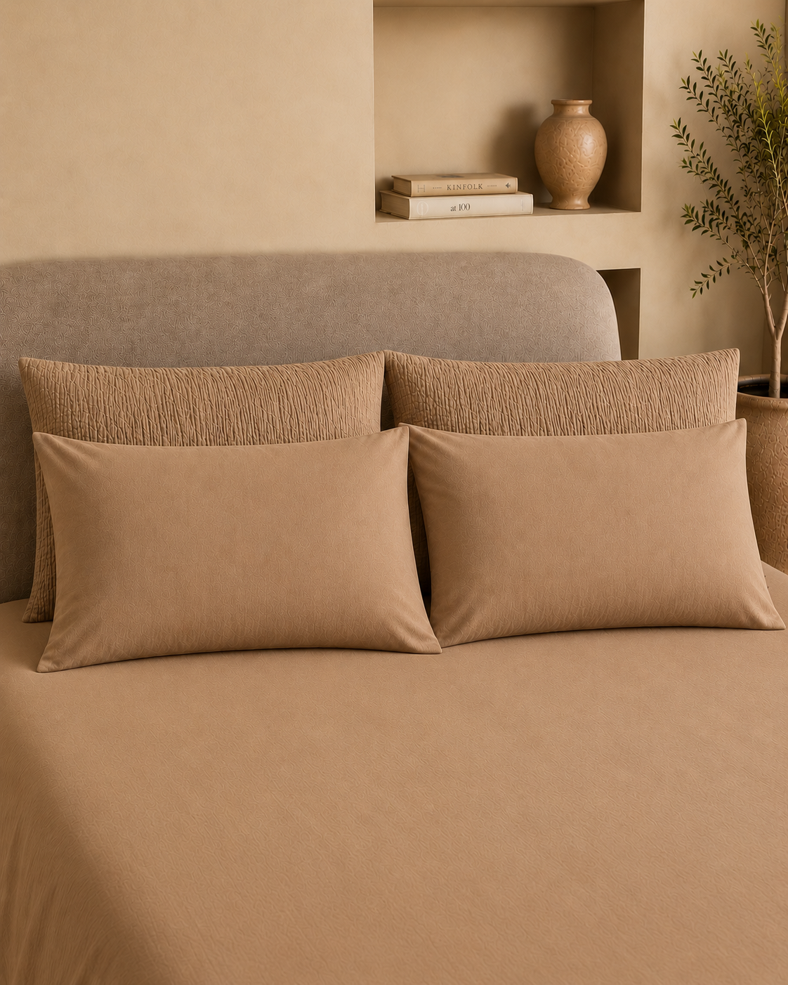 Turkish Cotton Pillow Shams – Set of 4