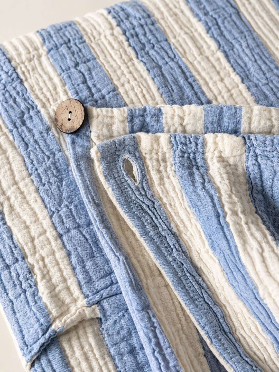 Turkish Cotton Muslin Duvet Set with Detachable Top Sheet – Aegean Stripe