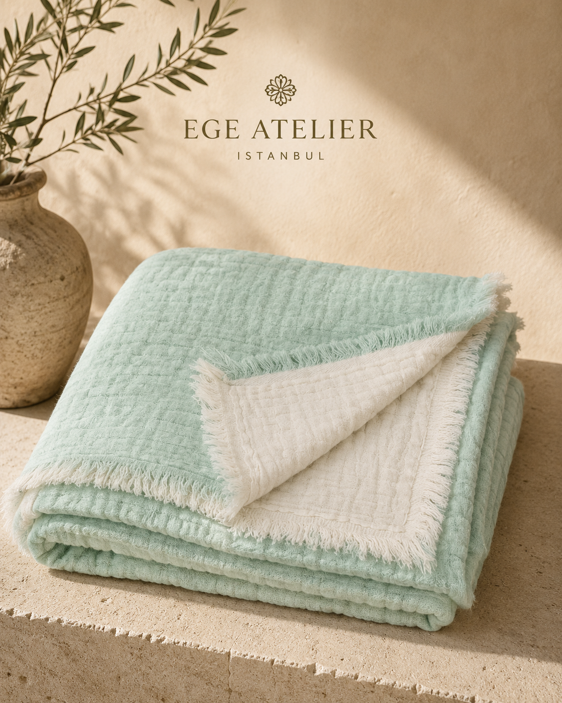 4-Layer Turkish Cotton Muslin Bedspread – King