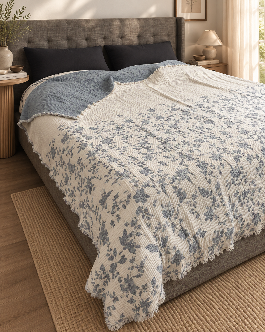 Eves Garden Turkish Cotton Coverlet