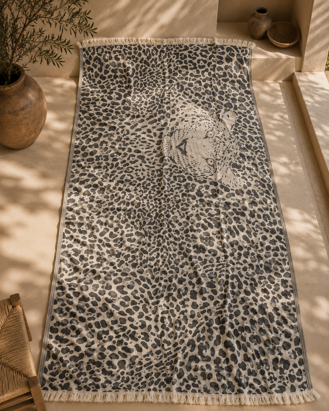 Leopard Woven Turkish Cotton Throw