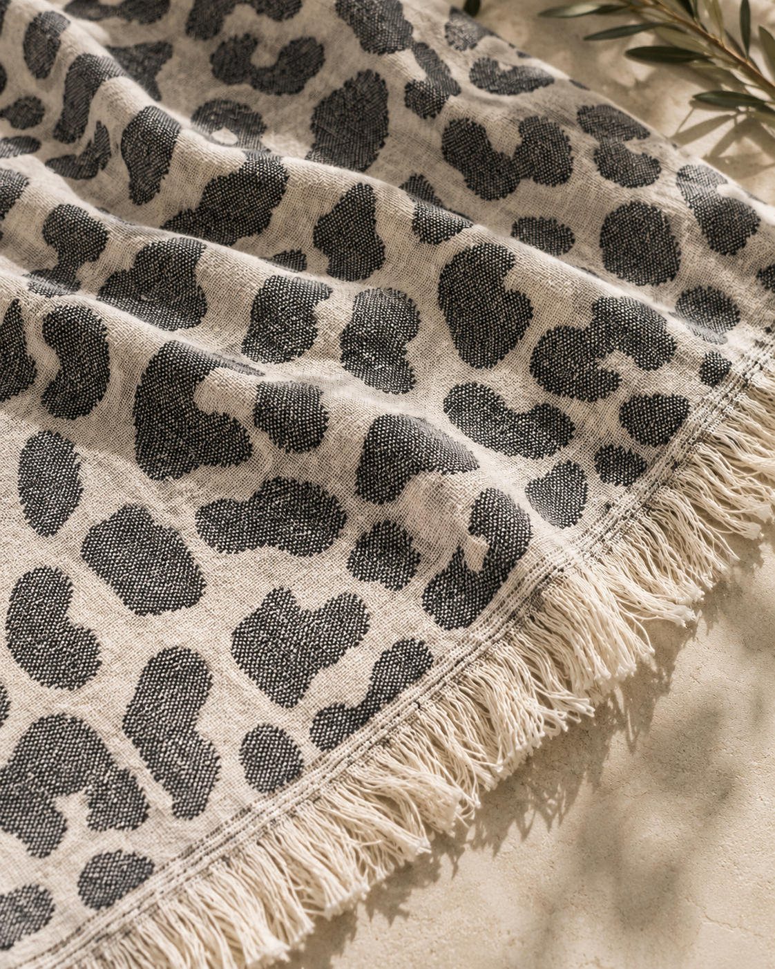 Leopard Woven Turkish Cotton Throw