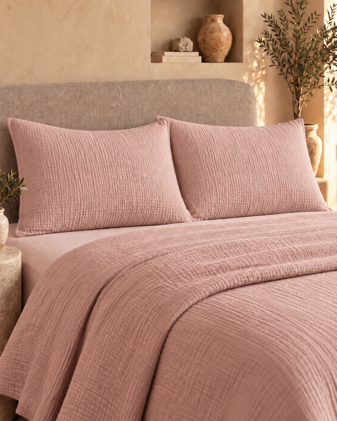 Turkish Cotton Muslin Pillow Shams – Set of 2