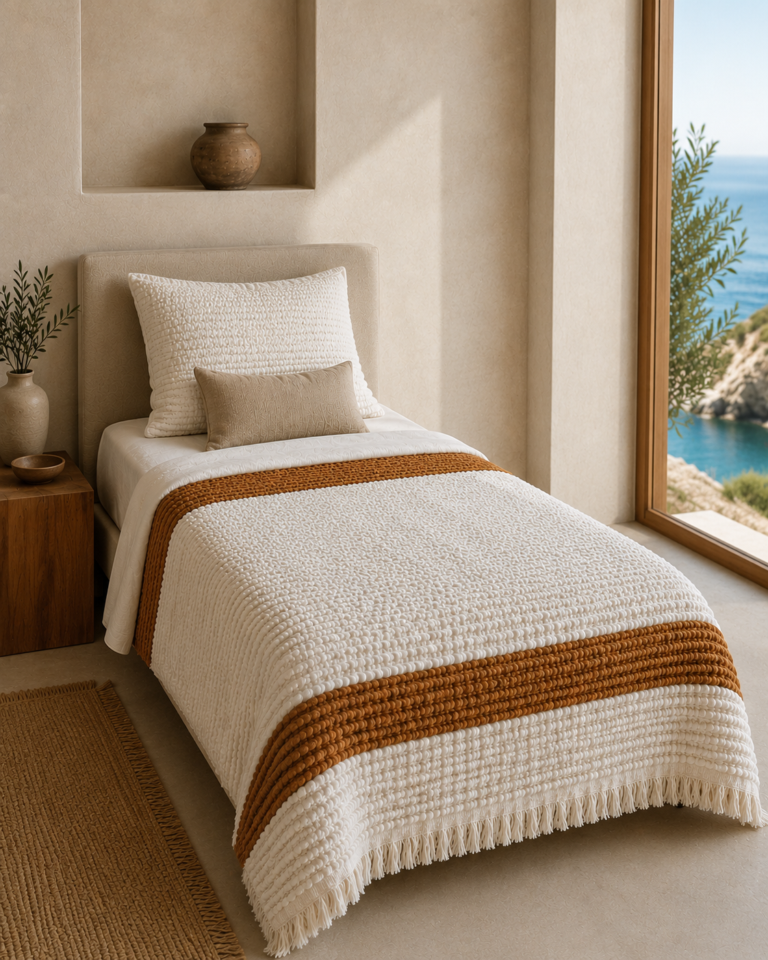 Mustard Stripe Throw Blanket