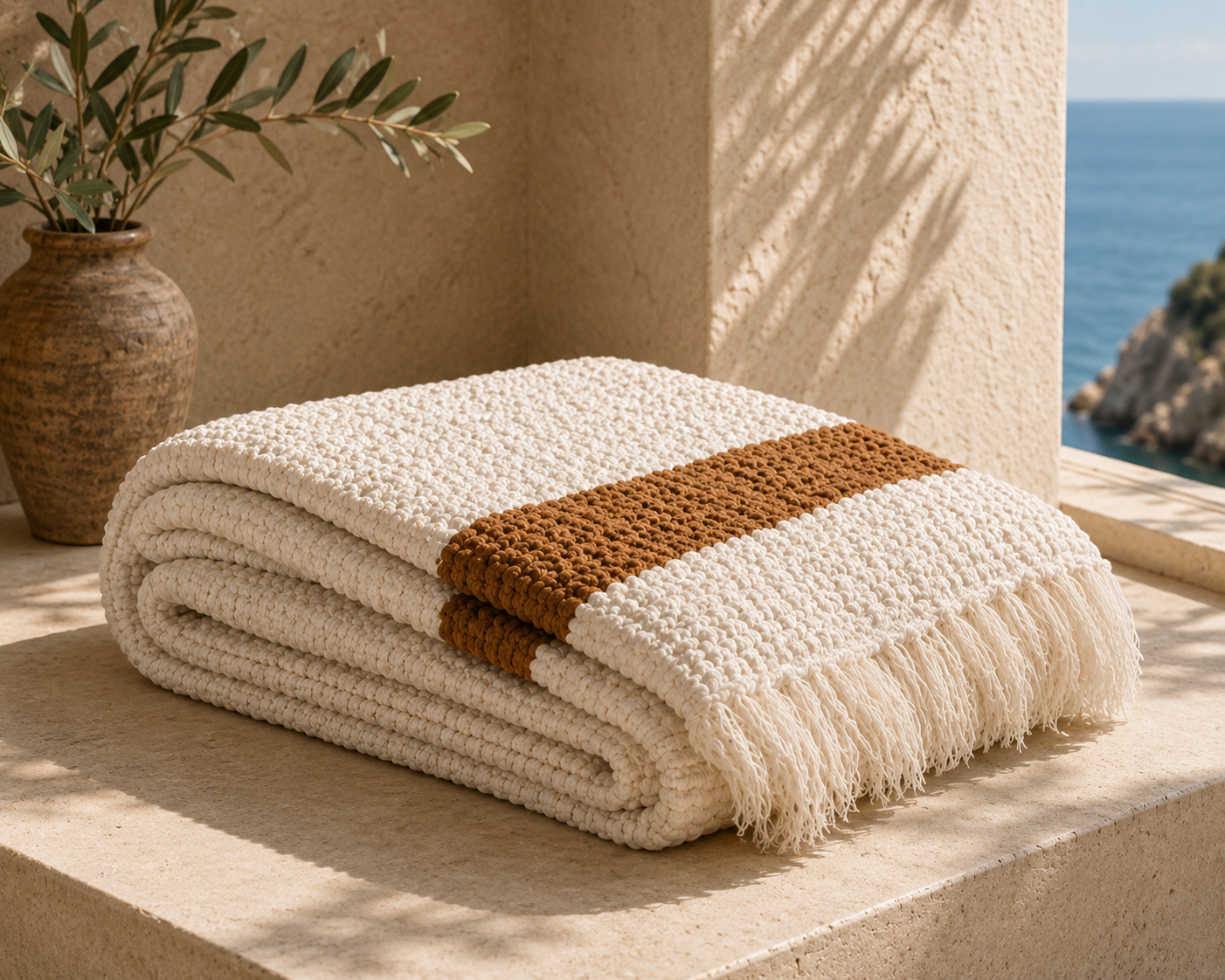 Mustard Stripe Throw Blanket