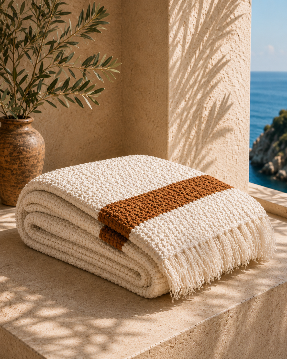 Mustard Stripe Throw Blanket