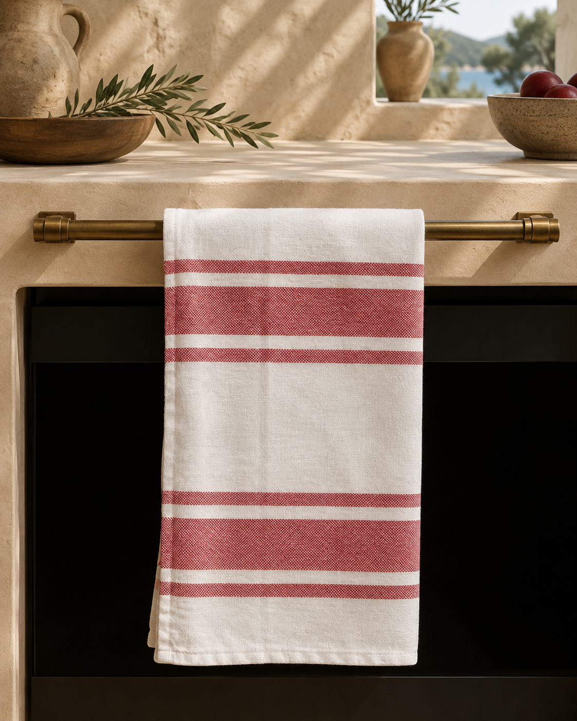 Red Stripe Turkish Cotton Table Napkins – Set of 2