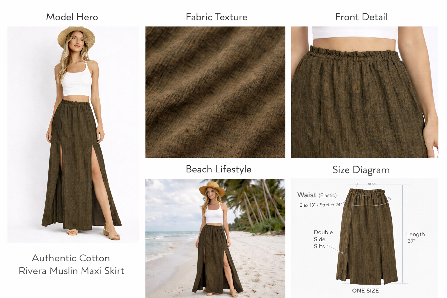 Cleopatra Muslin Skirt Cotton/Viscose #452 Oat