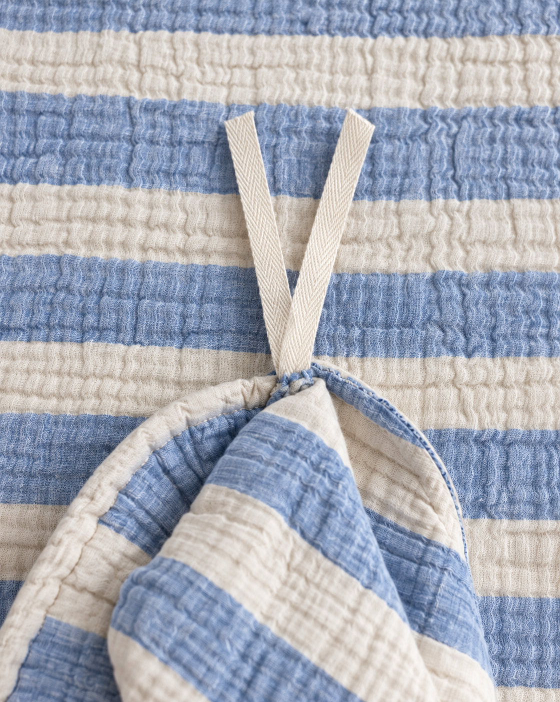 Turkish Cotton Muslin Duvet Set with Detachable Top Sheet – Aegean Stripe
